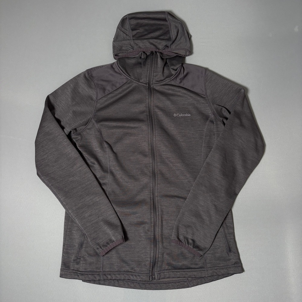 Columbia Mens Charcoal Grey Space Dye Full Zip Fleece Hoodie XK0371 Large